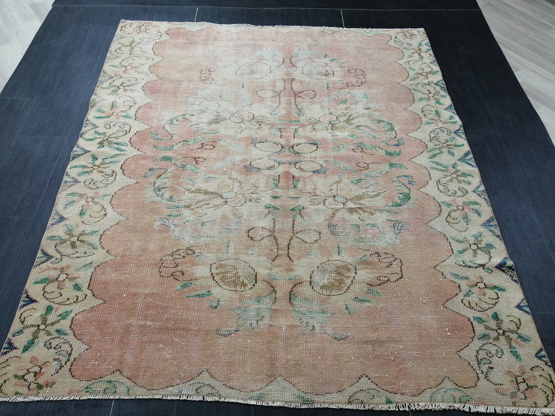 Rust Vintage Turkish Rug 6' 3" x 7' 5" - No. WR17136