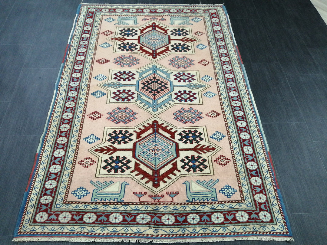 Blue Turkish Oushak Rug 3' 11" x 5' 10" Hand-Knotted | No. WR81618