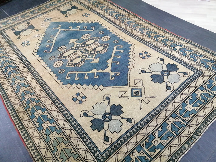 Blue Turkish Oushak Rug 7' 3" x 10' 7" Hand-Knotted | No. WR92234