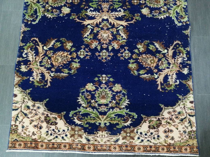 Blue Turkish Oushak Rug 4' 9" x 8' 6" Hand-Knotted | No. WR87623