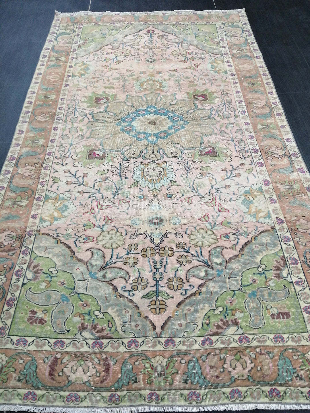 Rust Turkish Oushak Rug 4' 8" x 8' 3" Hand-Knotted view