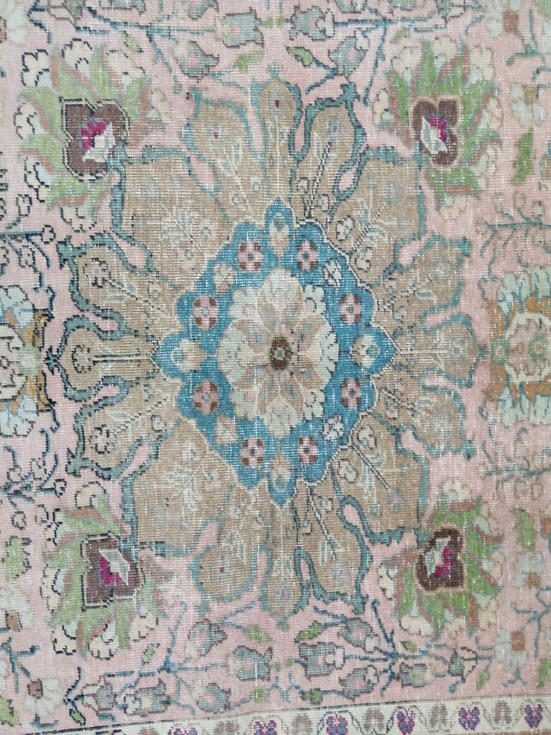 Rust Turkish Oushak Rug 4' 8" x 8' 3" Hand-Knotted pattern