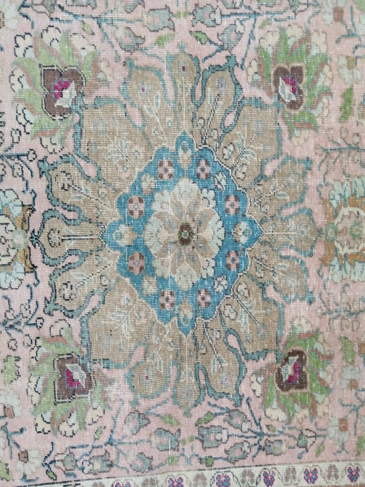 Rust Turkish Oushak Rug 4' 8" x 8' 3" Hand-Knotted pattern