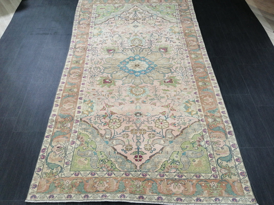 Rust Turkish Oushak Rug 4' 8" x 8' 3" Hand-Knotted border