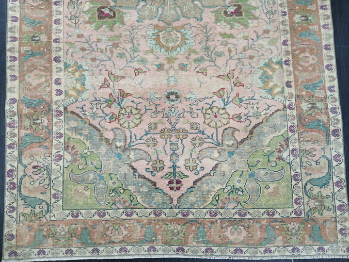 Rust Turkish Oushak Rug 4' 8" x 8' 3" Hand-Knotted field