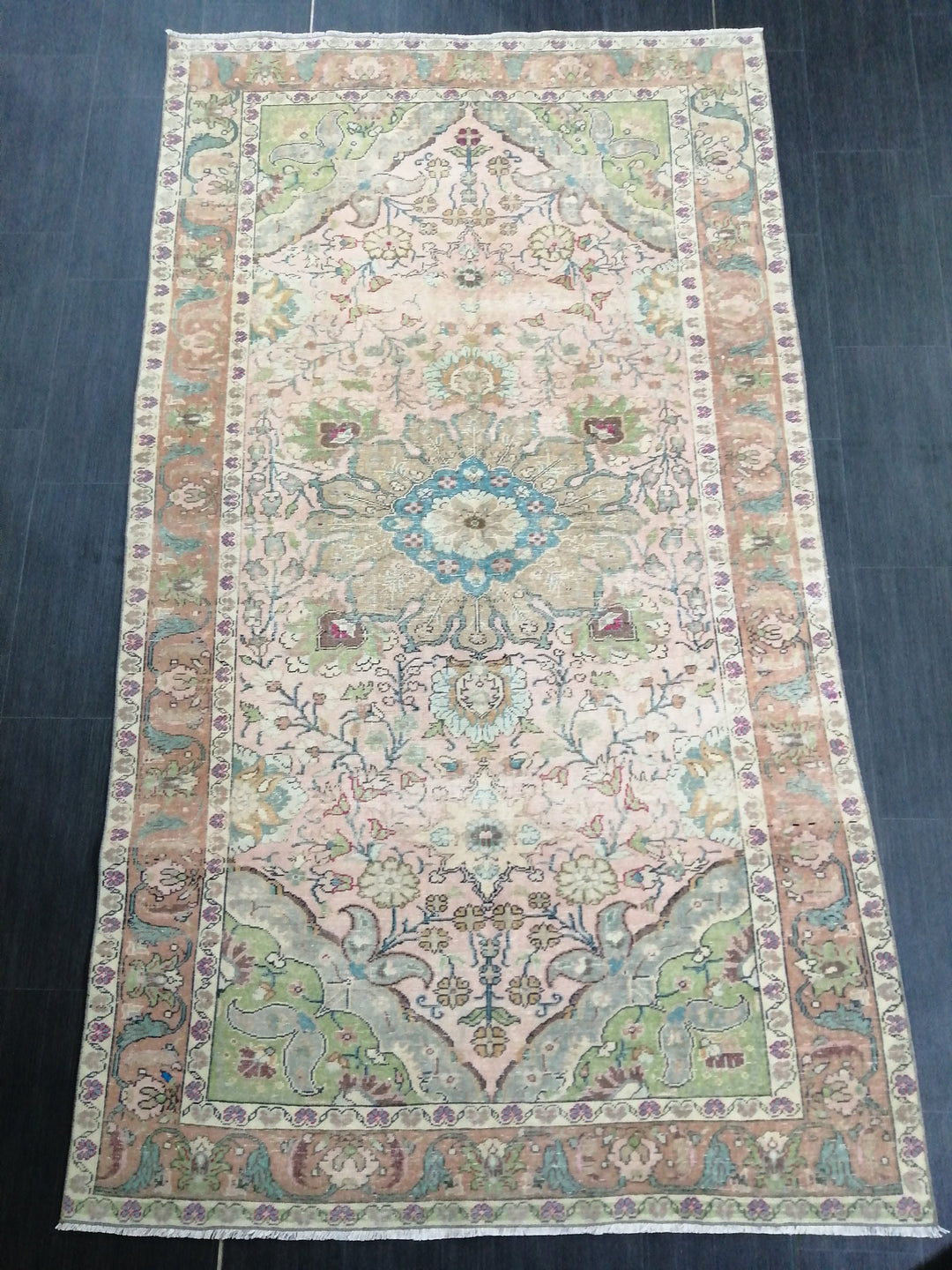 Rust Turkish Oushak Rug 4' 8" x 8' 3" Hand-Knotted view 9