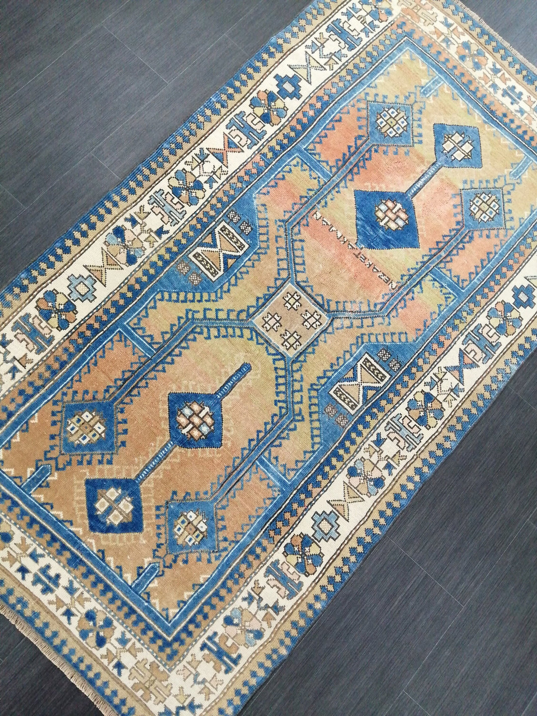 Turkish Oushak Rug 3' 7" x 6' 6" Hand-Knotted close-up