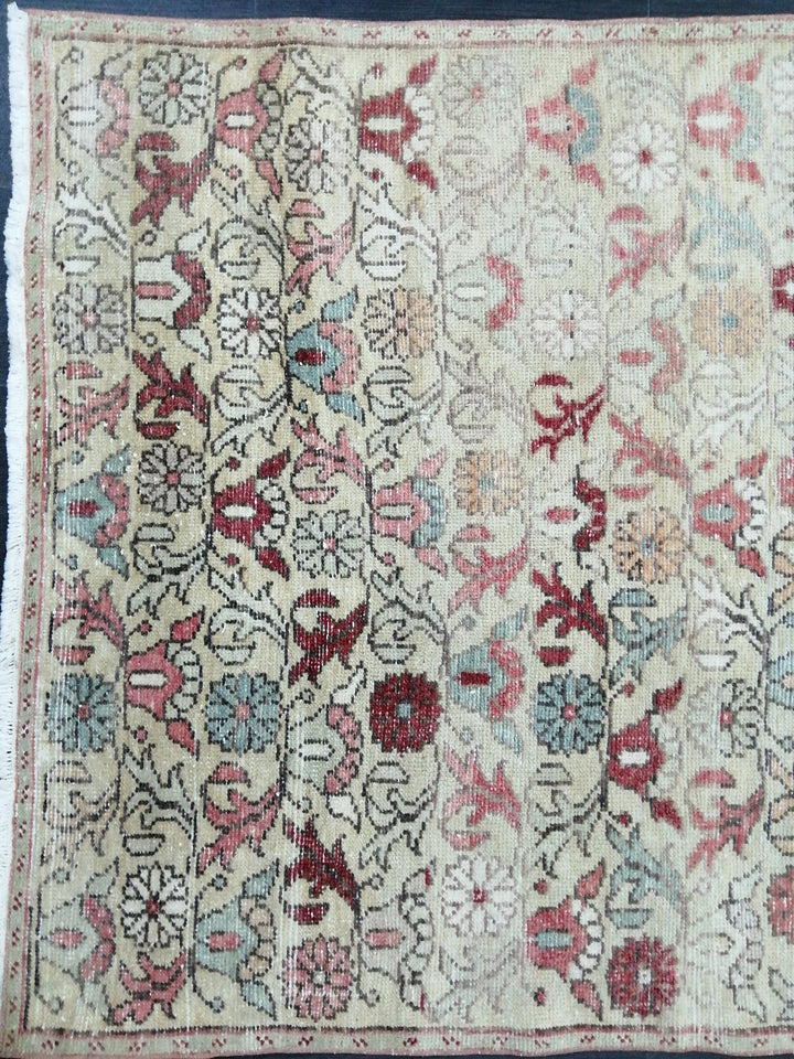 Turkish Oushak Rug 4' 4" x 9' 1" Hand-Knotted field