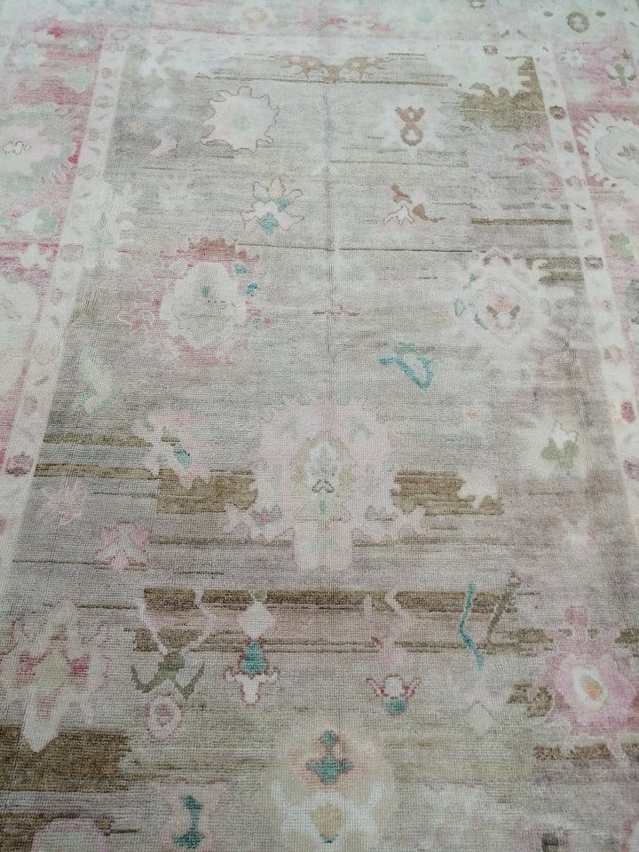 Beige Turkish Oushak Rug 9' x 13' 1" Hand-Knotted view 9