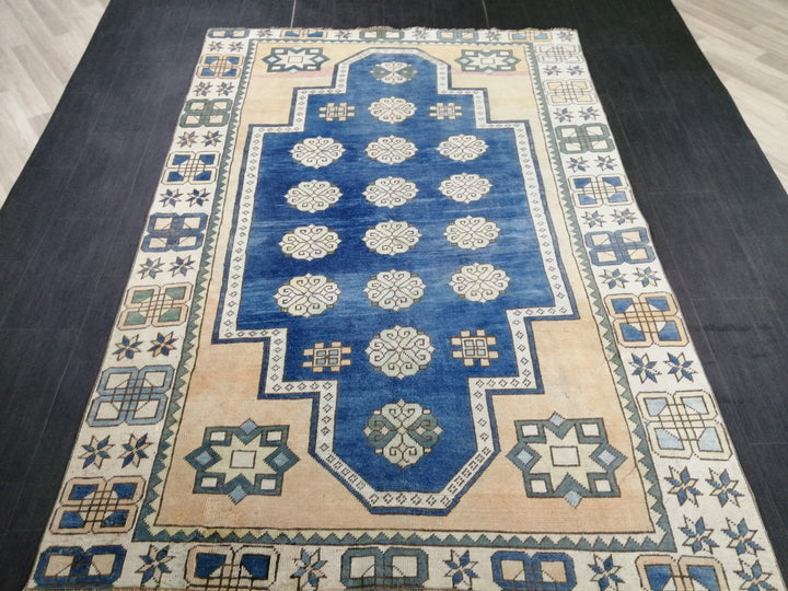 Blue Turkish Oushak Rug 5' 10" x 8' 3" Hand-Knotted | No. WR31247
