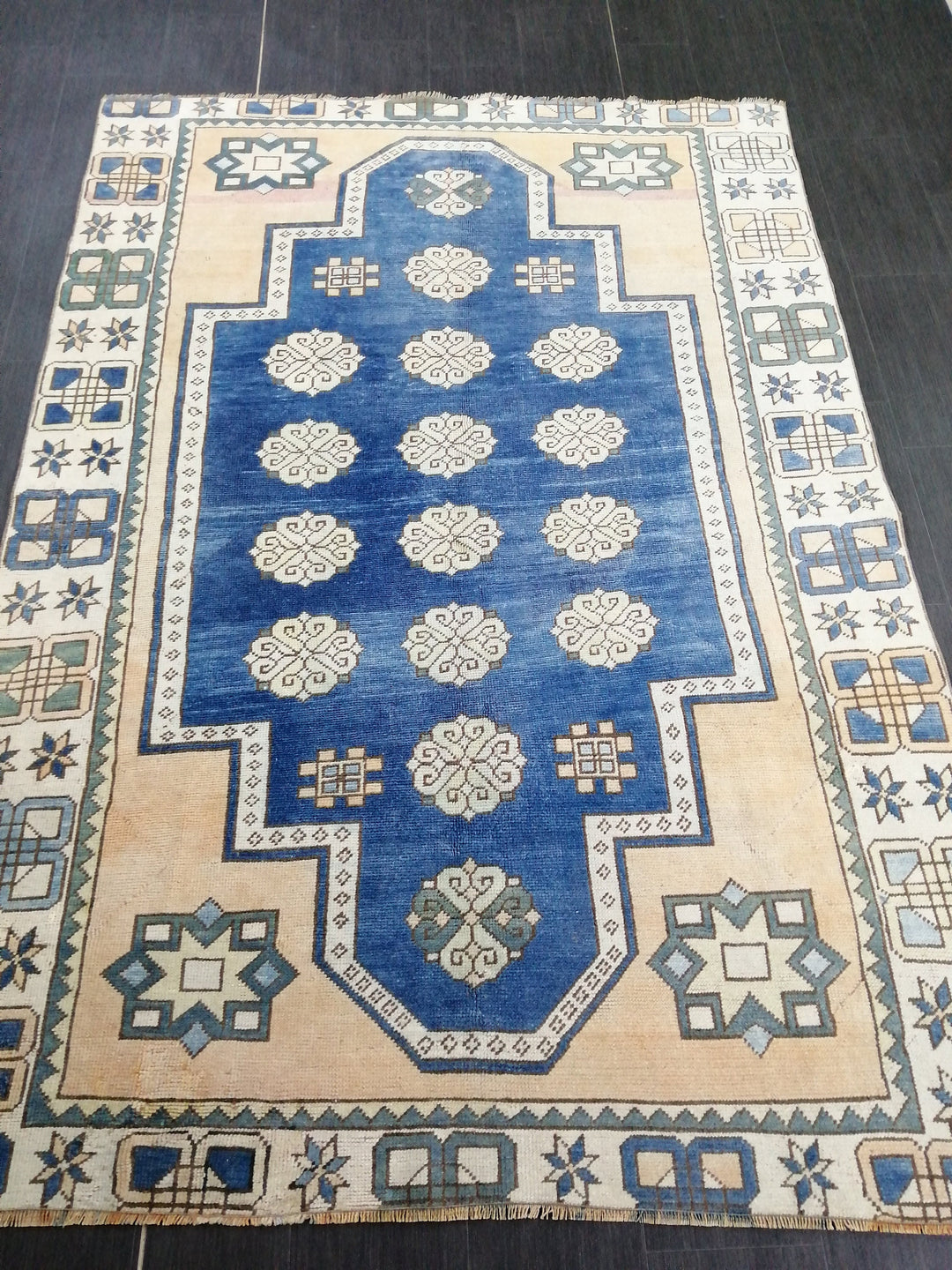 Blue Turkish Oushak Rug 5' 10" x 8' 3" Hand-Knotted | No. WR31247