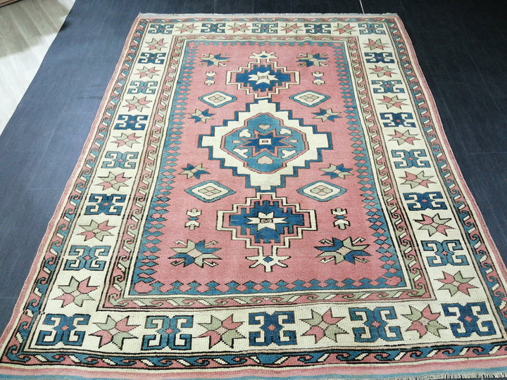 Blue Turkish Oushak Rug 5' 7" x 7' 3" Hand-Knotted | No. WR57883