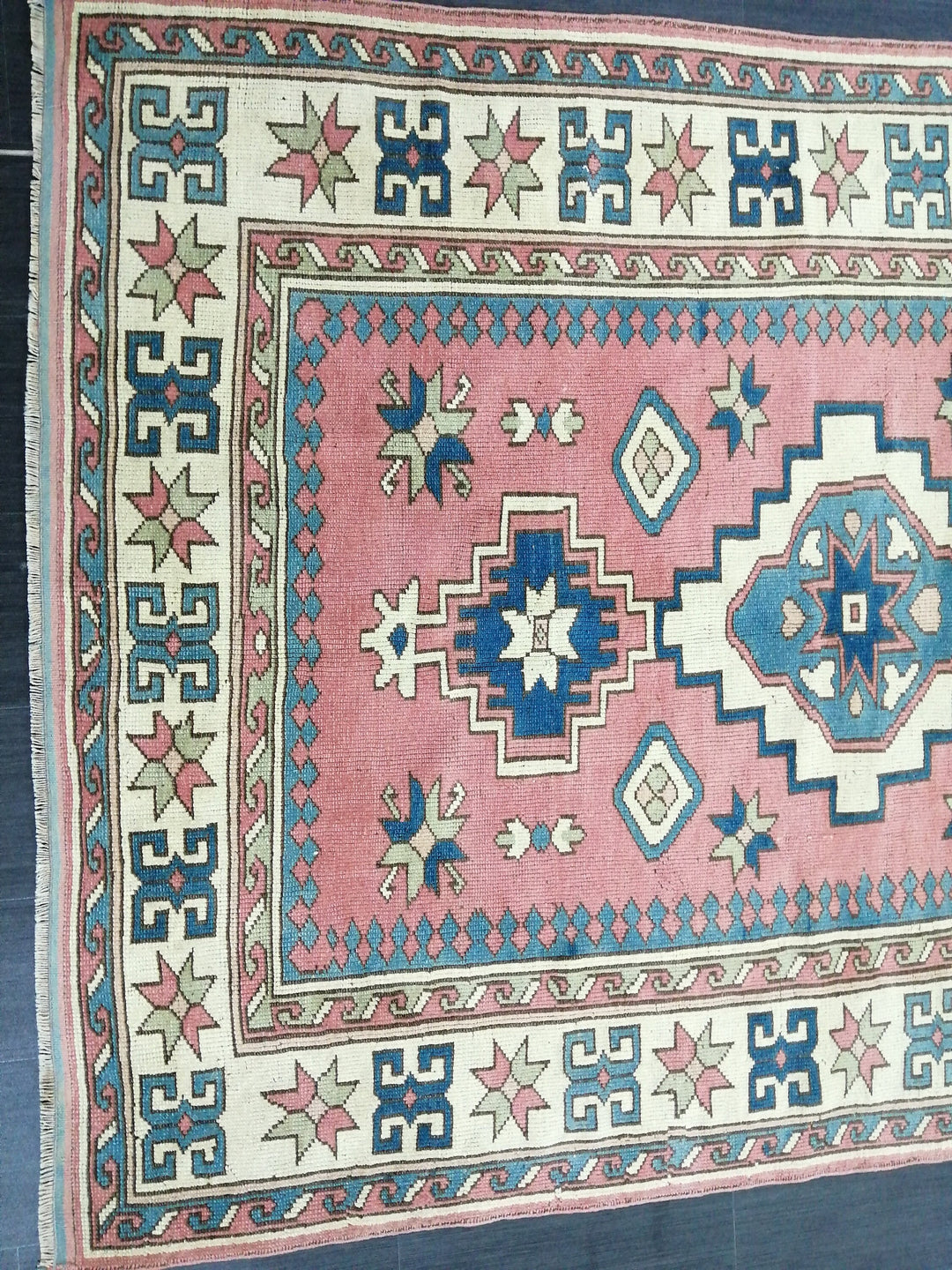 Blue Turkish Oushak Rug 5' 7" x 7' 3" Hand-Knotted | No. WR57883