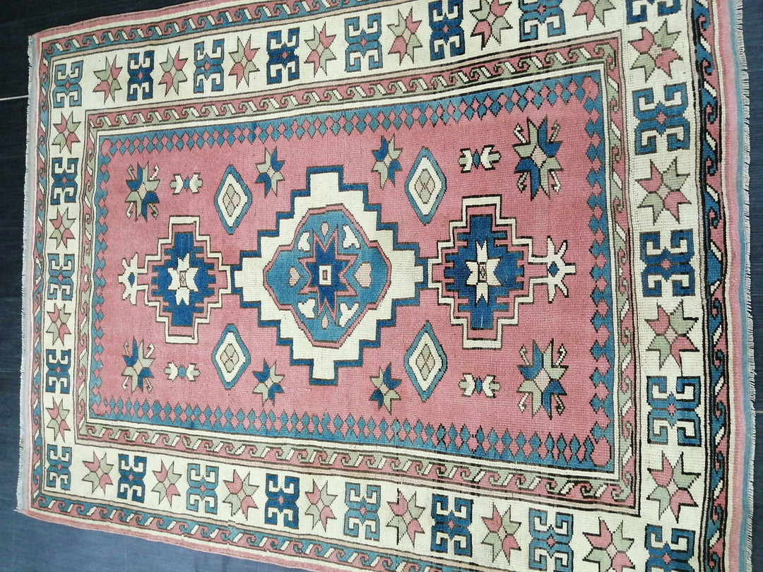 Blue Turkish Oushak Rug 5' 7" x 7' 3" Hand-Knotted | No. WR57883