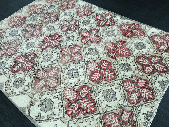 Turkish Oushak Rug 4' 6" x 6' 4" Hand-Knotted