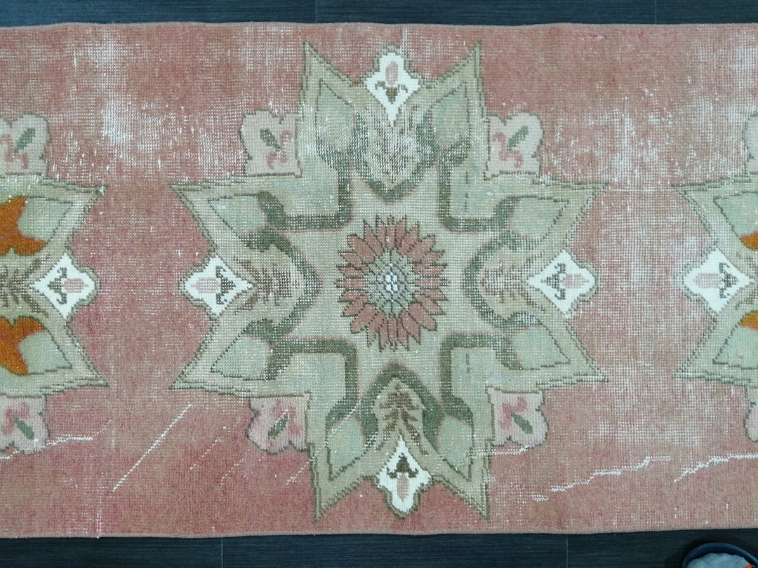 Turkish Runner Rug 2' 5" x 8' 3" Hand-Knotted close-up
