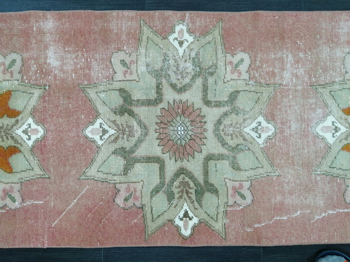 Turkish Runner Rug 2' 5" x 8' 3" Hand-Knotted close-up