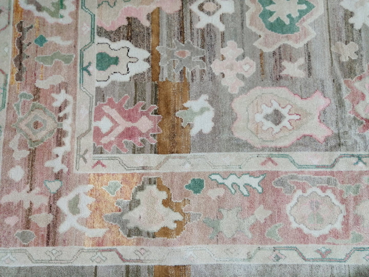 Beige Turkish Oushak Rug 9' x 12' 2" Hand-Knotted view 9