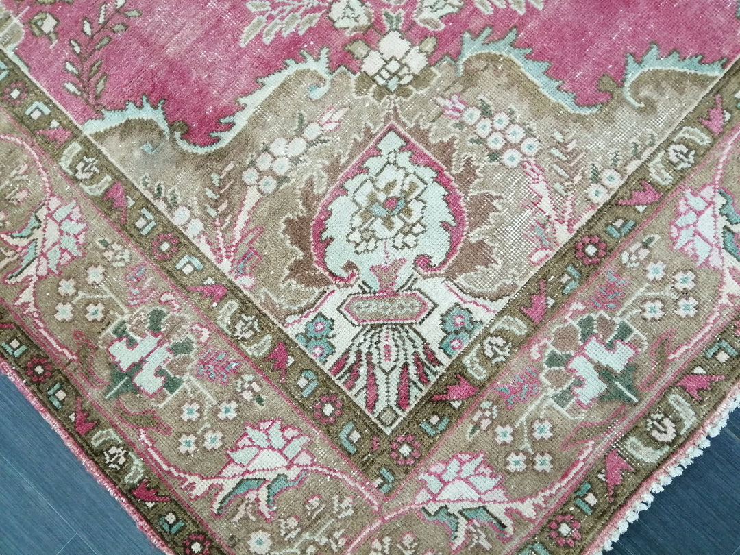 Turkish Oushak Rug 6' 6" x 9' 8" Hand-Knotted reverse