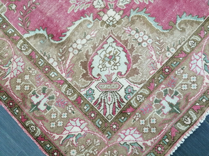 Turkish Oushak Rug 6' 6" x 9' 8" Hand-Knotted reverse