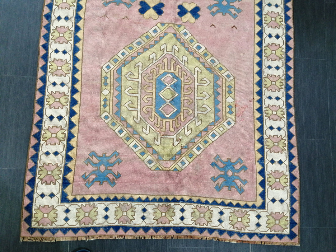 Blue Turkish Oushak Rug 4' 11" x 8' 5" Hand-Knotted | No. WR95682