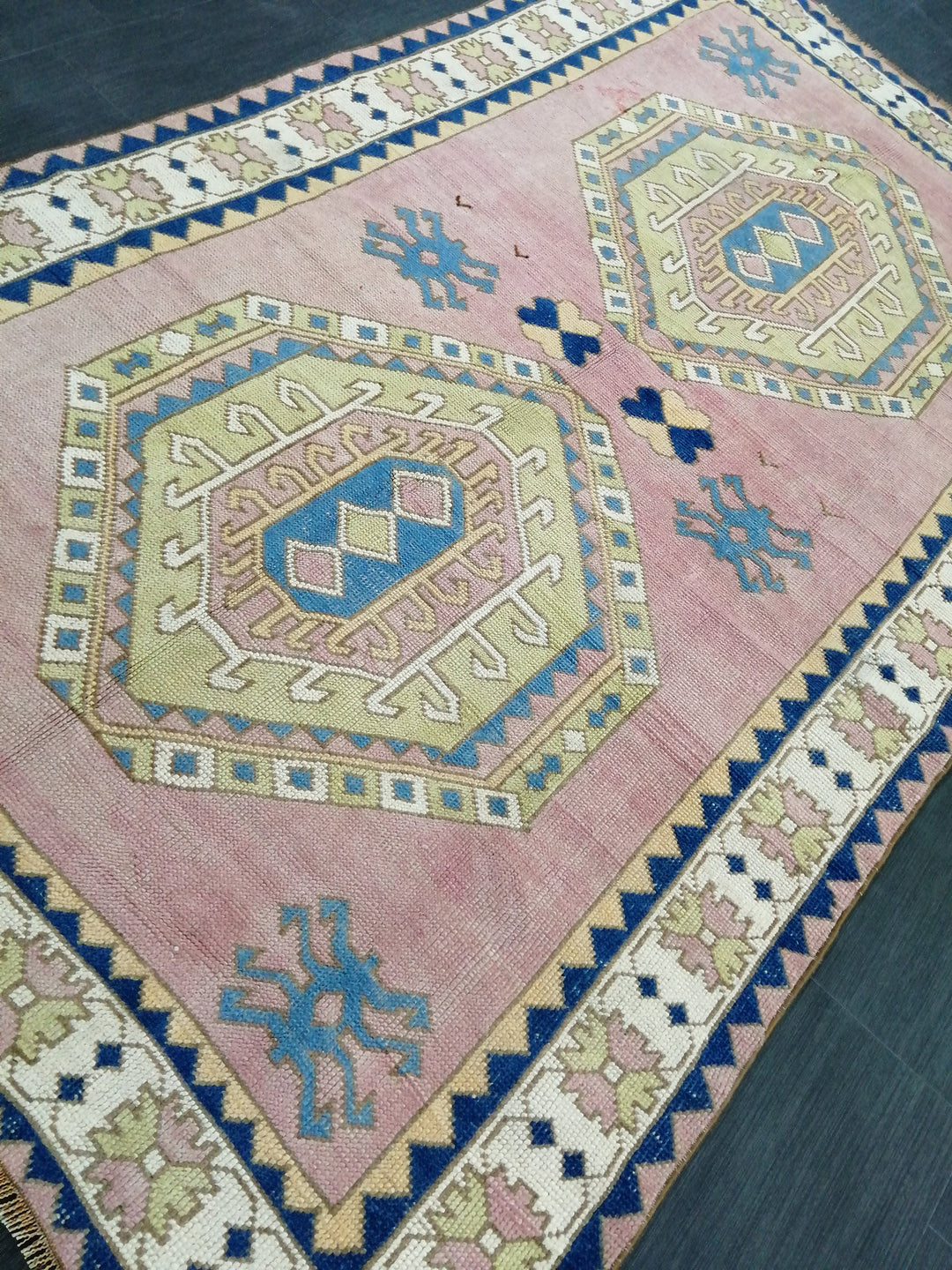 Blue Turkish Oushak Rug 4' 11" x 8' 5" Hand-Knotted | No. WR95682
