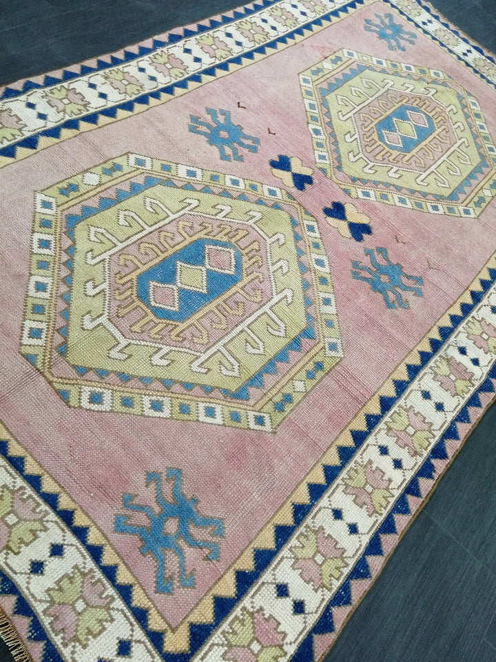 Blue Turkish Oushak Rug 4' 11" x 8' 5" Hand-Knotted | No. WR95682
