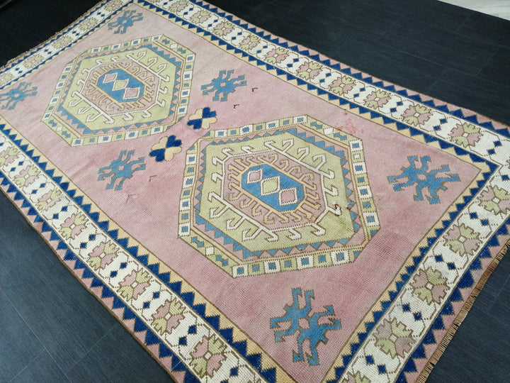 Blue Turkish Oushak Rug 4' 11" x 8' 5" Hand-Knotted | No. WR95682