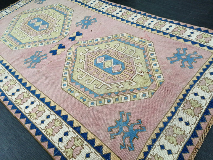 Blue Turkish Oushak Rug 4' 11" x 8' 5" Hand-Knotted | No. WR95682