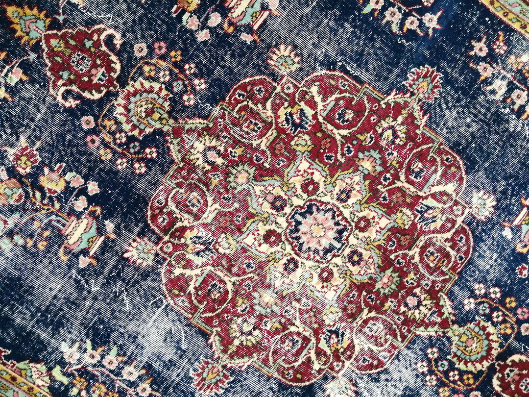 Blue Turkish Oushak Rug 6' 11" x 9' 11" Hand-Knotted | No. WR62676