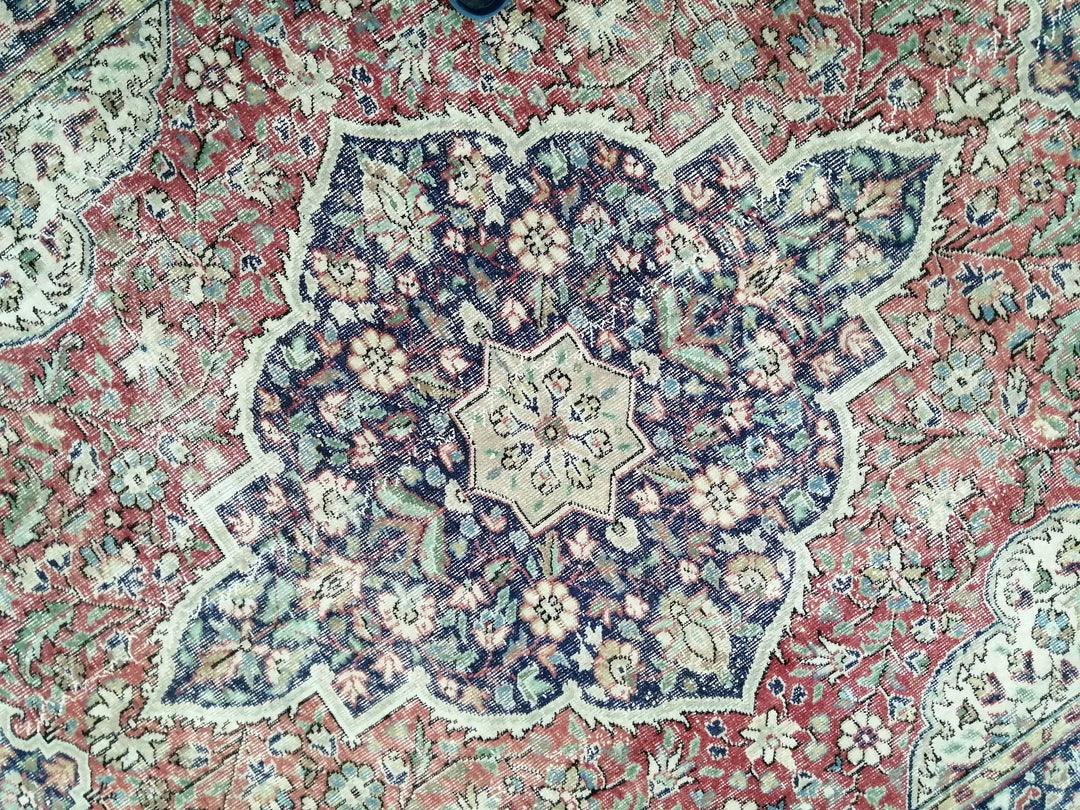 Beige Turkish Oushak Rug 6' 8" x 10' 4" Hand-Knotted | No. WR81332
