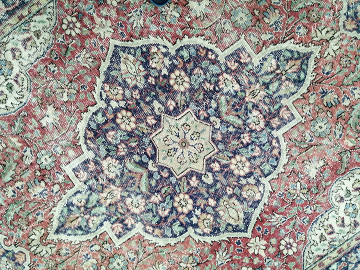 Beige Turkish Oushak Rug 6' 8" x 10' 4" Hand-Knotted | No. WR81332