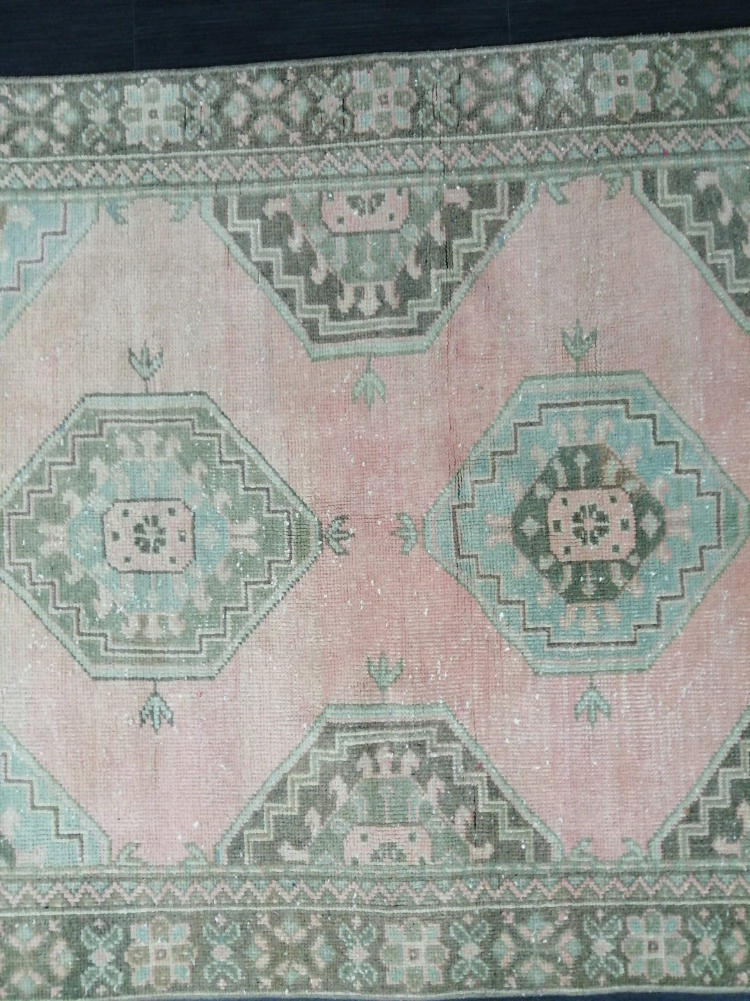 Turkish Runner Rug 4' x 10' 5" Hand-Knotted field