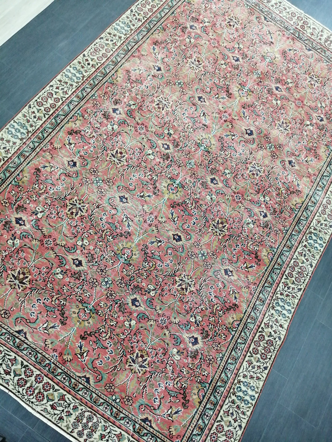 Turkish Oushak Rug 6' 3" x 10' 3" Hand-Knotted field