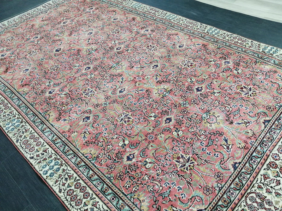Turkish Oushak Rug 6' 3" x 10' 3" Hand-Knotted