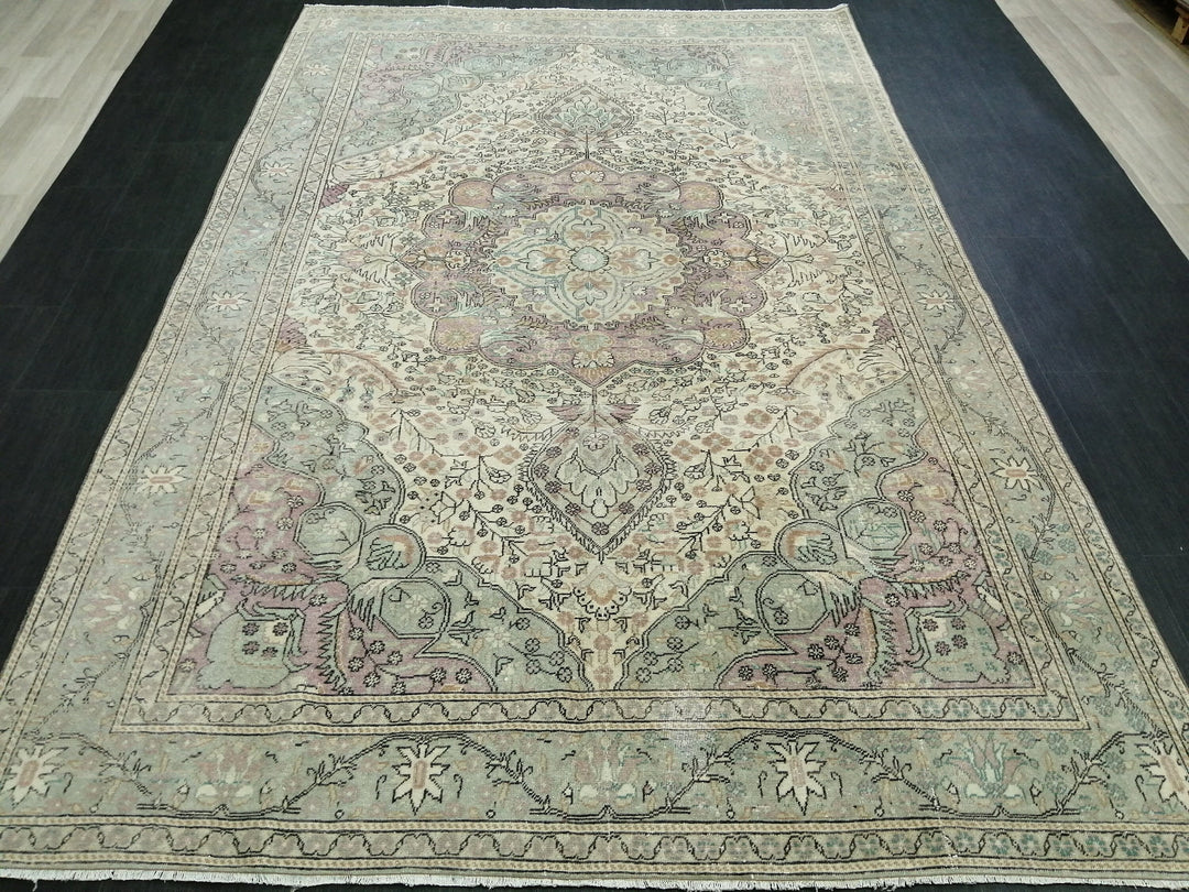 Beige Turkish Oushak Rug 6' 2" x 9' 4" Hand-Knotted view