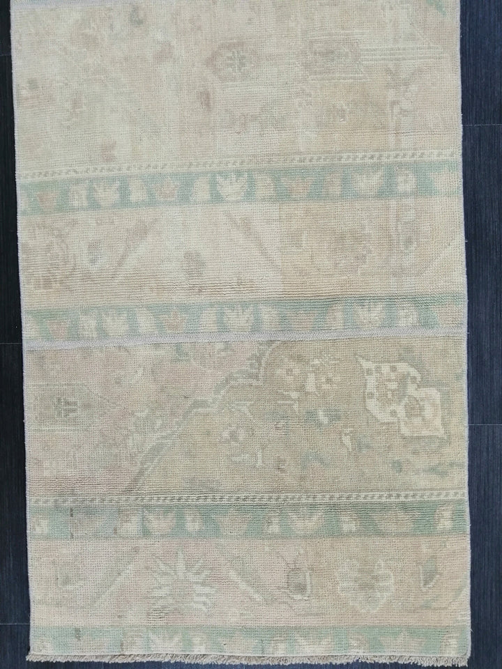 Beige Turkish Runner Rug 2' 6" x 8' 4" Hand-Knotted view
