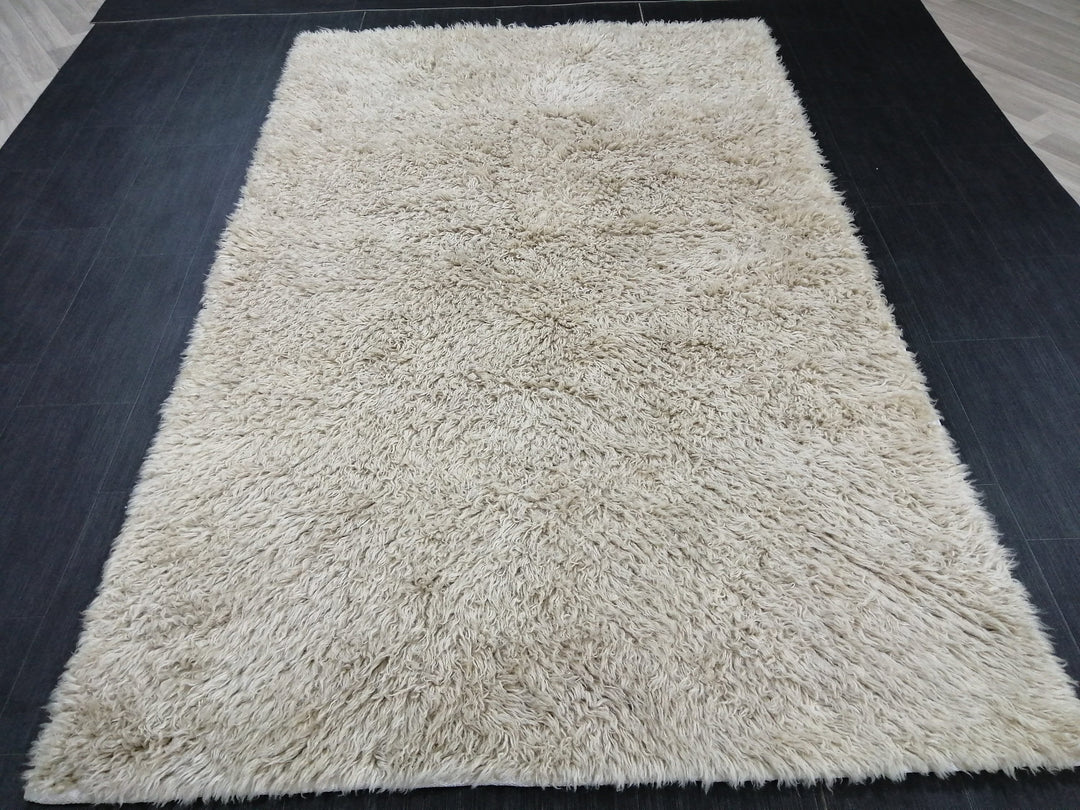 Tan Turkish Vintage Rug 5' x 7' 11" Hand-Knotted view