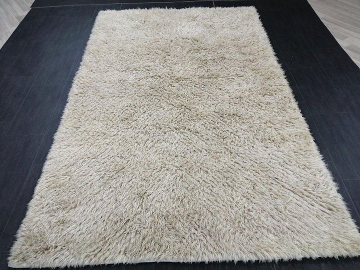 Tan Turkish Vintage Rug 5' x 7' 11" Hand-Knotted view