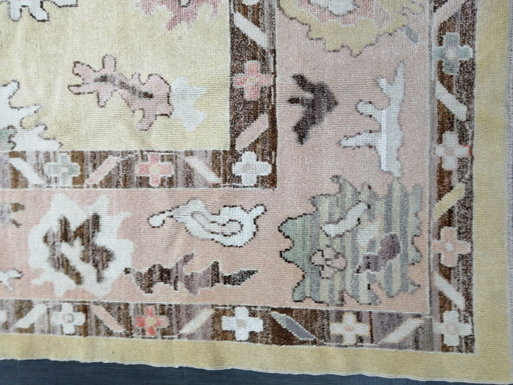 Turkish Oushak Rug 8' 8" x 12' 8" Hand-Knotted field