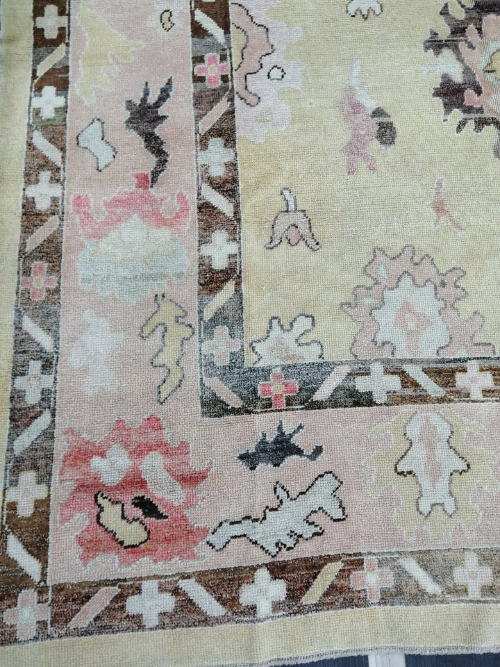 Turkish Oushak Rug 8' 8" x 12' 8" Hand-Knotted reverse