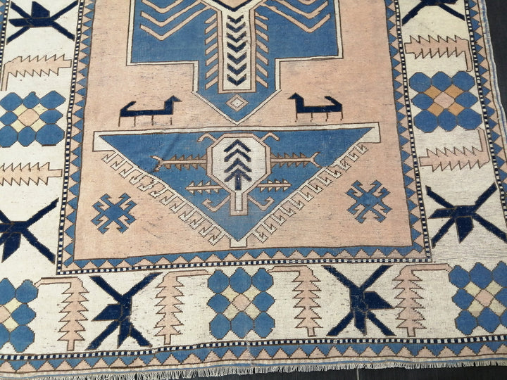 Blue Turkish Oushak Rug 6' 9" x 10' Hand-Knotted | No. WR37163