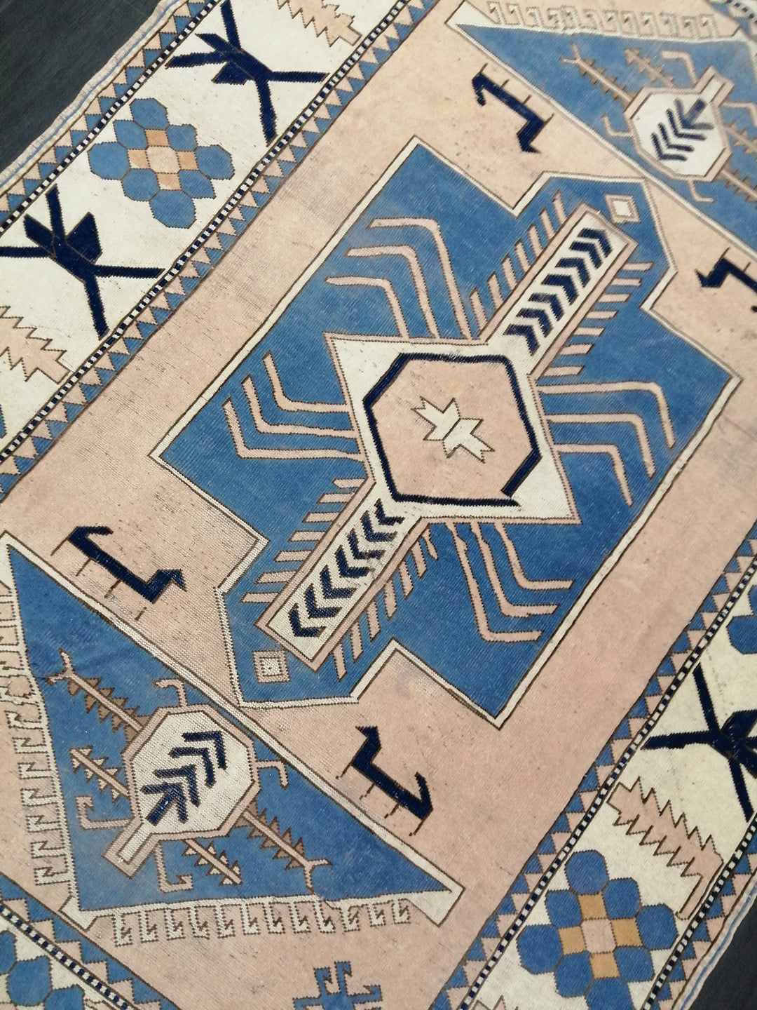 Blue Turkish Oushak Rug 6' 9" x 10' Hand-Knotted | No. WR37163