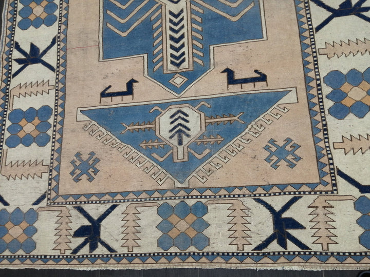 Blue Turkish Oushak Rug 6' 9" x 10' Hand-Knotted | No. WR37163
