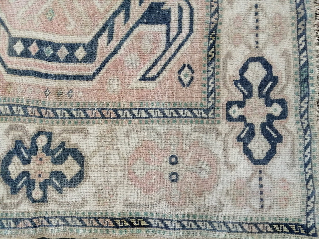Beige Turkish Runner Rug 4' 8" x 7' 3" Hand-Knotted view