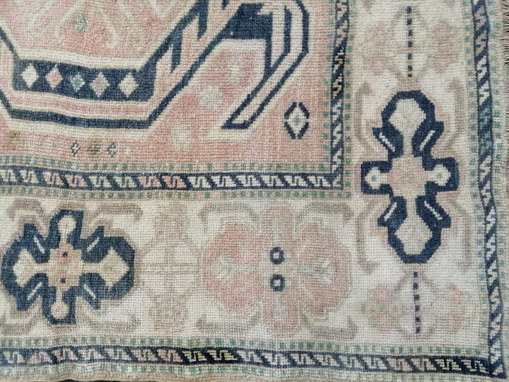 Beige Turkish Runner Rug 4' 8" x 7' 3" Hand-Knotted view
