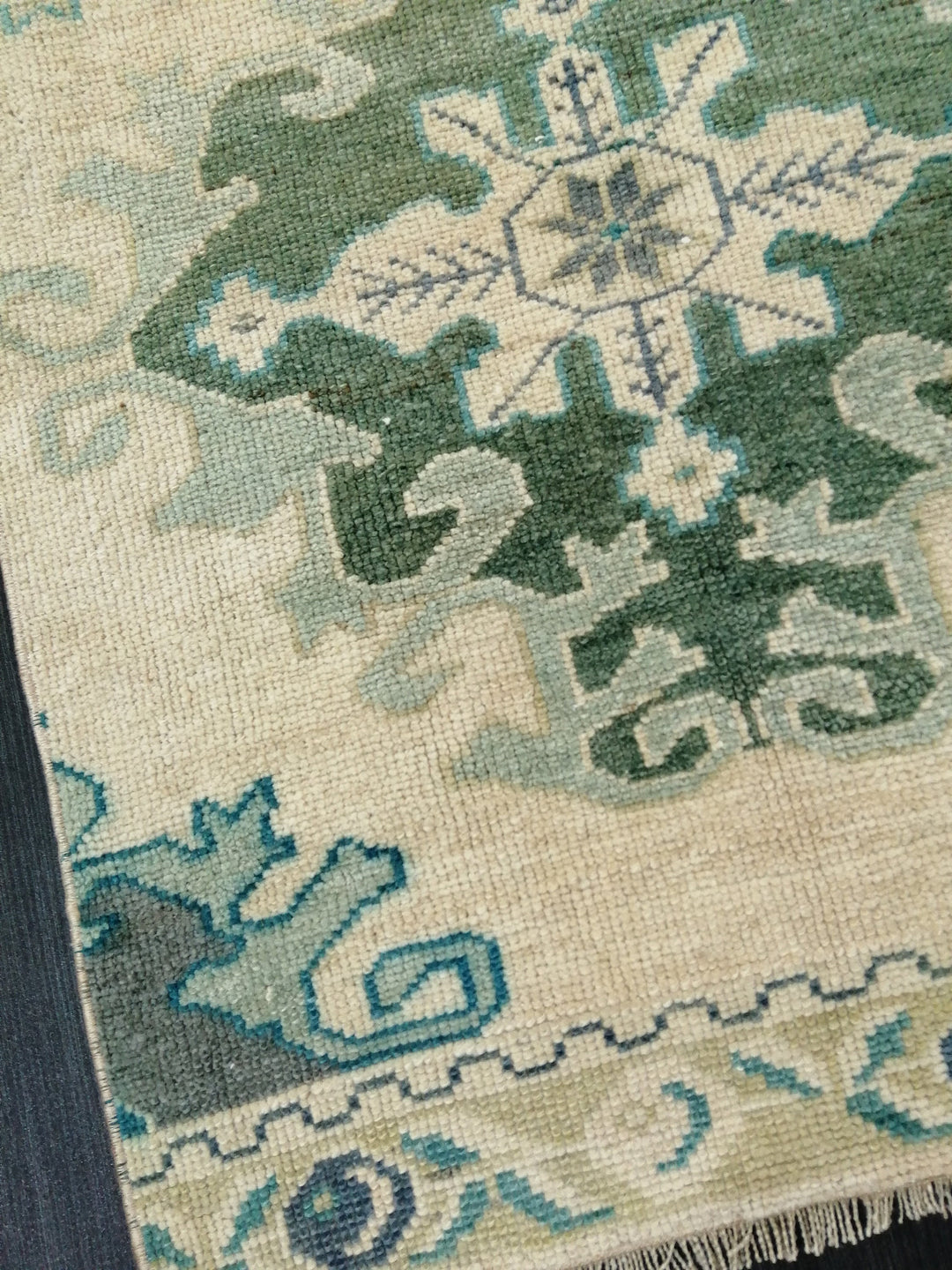 Beige Turkish Runner Rug 2' 6" x 10' 11" Hand-Knotted field