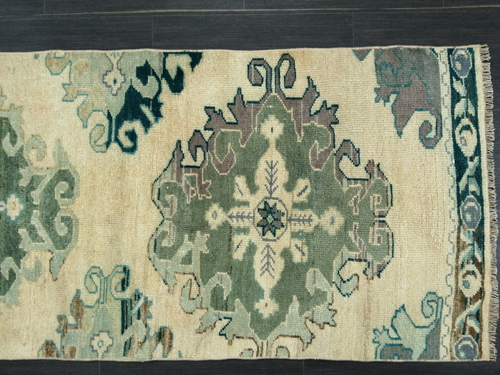 Beige Turkish Runner Rug 2' 6" x 10' 11" Hand-Knotted view