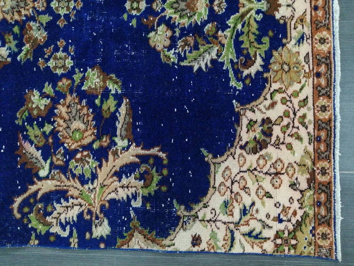 Blue Turkish Oushak Rug 4' 9" x 8' 6" Hand-Knotted | No. WR87623