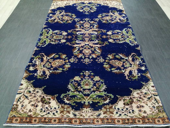 Blue Turkish Oushak Rug 4' 9" x 8' 6" Hand-Knotted | No. WR87623